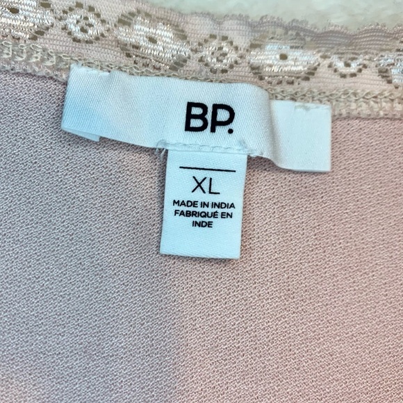 NWT Crop Top XL BP Wrap Front Lace Trim Pink Smoke Boho Long Balloon Sleeves - Picture 9 of 13